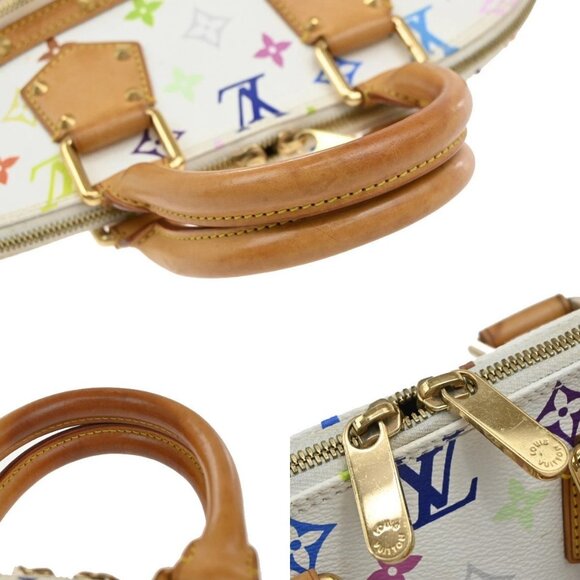 LOUIS VUITTON LV Logo Alma Hand Bag Monogram Multi Color White M92647 55EF967 - Picture 8 of 15